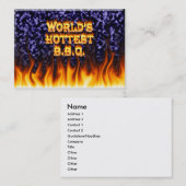 世界で最も熱いBBQの火および炎の青は大理石模様をつけます 名刺 (正面/裏面)