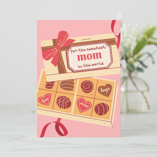 世界で最も甘い母チョコレートボックスのギフト シーズンカード (スタンド正面)