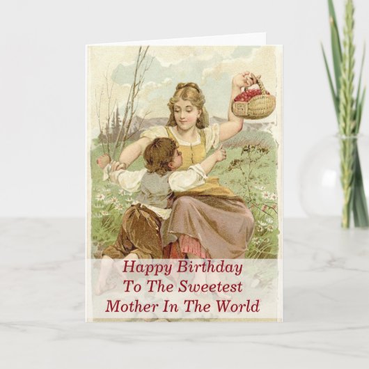 世界で最も甘い母親へのハッピーバースデー カード (正面)
