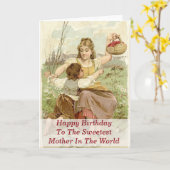 世界で最も甘い母親へのハッピーバースデー カード (黄色い花)