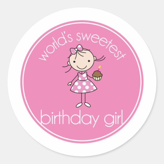 世界で最も甘い誕生日の女の子 ラウンドシール (正面)