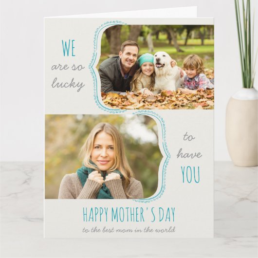 世界で最も素敵なお母さんへ 感謝の写真カード カード (正面)