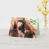 世界で最も素敵なお母さん - オランウータンの母の日カード カード (黄色い花)