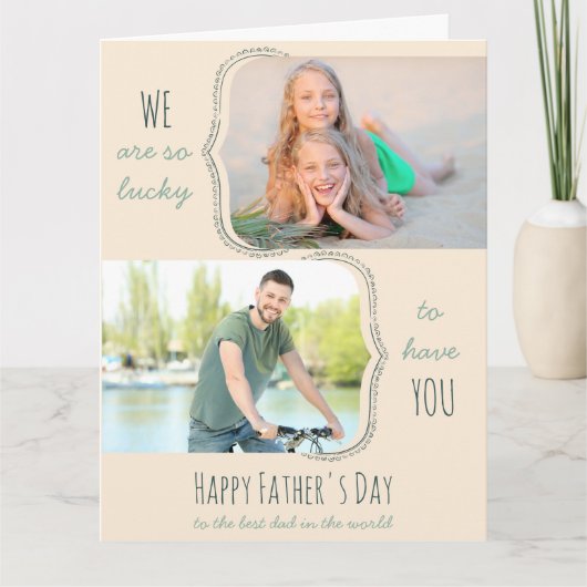 世界で最も素敵なお父さんへの写真入りバースデーカード2枚 カード (正面)