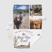 世界で最も素敵なパパ オフィシャル認定 釣りタオル ３つの写真入り ゴルフタオル (インサイチュ)