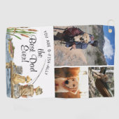 世界で最も素敵なパパ オフィシャル認定 釣りタオル ３つの写真入り ゴルフタオル (横)