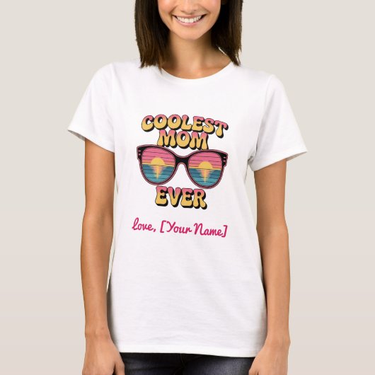 世界で最も素敵なママのレトロサングラス Tシャツ (正面)