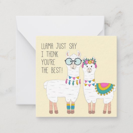 世界で最も素敵なラマたち ノートカード (正面)