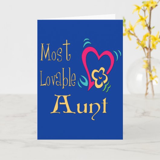 世界で最も素敵な愛すべき叔母さん カード (黄色い花)