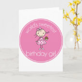 世界で最も素敵な誕生日の女の子 カード (黄色い花)