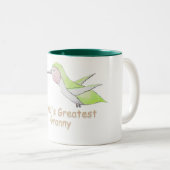 世界で最も素晴らしいおばあさんのハチドリのマグ ツートーンマグカップ (正面右)