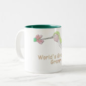 世界で最も素晴らしいおばあさんのハチドリのマグ ツートーンマグカップ (正面左)
