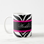 世界で最も素晴らしいお母さんのシマウマのプリント及びレース コーヒーマグカップ (左)