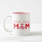 世界で最も素晴らしいお母さんのマグ ツートーンマグカップ (左)