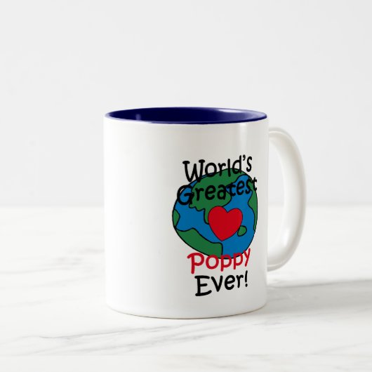 世界で最も素晴らしいケシのハート ツートーンマグカップ (正面右)