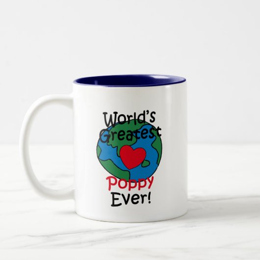 世界で最も素晴らしいケシのハート ツートーンマグカップ (左)