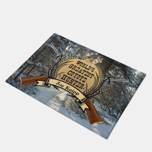 世界で最も素晴らしいコヨーテのハンターのドア・マット ドアマット (アングル)