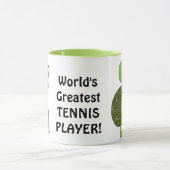 世界で最も素晴らしいテニス選手のコーヒー・マグのコップ マグカップ (中央)
