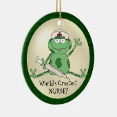 世界で最も素晴らしいナースのカエルのオーナメント セラミックオーナメント (右)