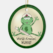世界で最も素晴らしいナースのカエルのオーナメント セラミックオーナメント (左)