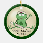 世界で最も素晴らしいナースのカエルのオーナメント セラミックオーナメント (裏面)