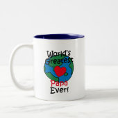 世界で最も素晴らしいパパのハート ツートーンマグカップ (左)