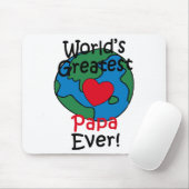 世界で最も素晴らしいパパのハート マウスパッド (マウス)
