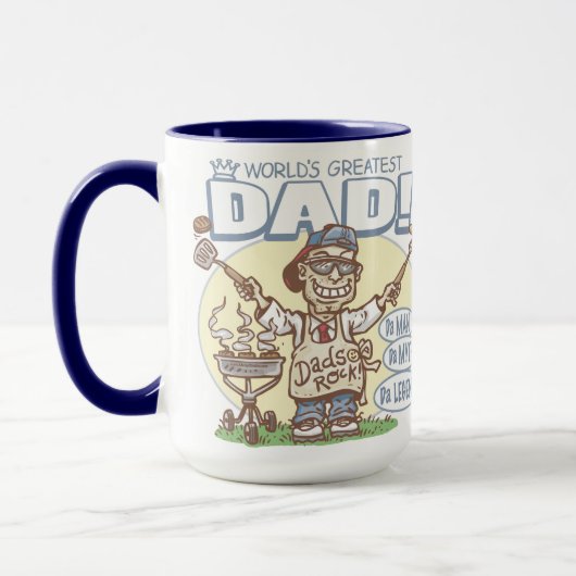 世界で最も素晴らしいパパの父の日BBQのギア マグカップ (左)