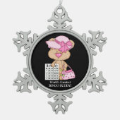 世界で最も素晴らしいビンゴの相棒の雪片のオーナメント スノーフレークピューターオーナメント (正面)