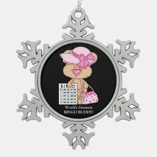 世界で最も素晴らしいビンゴの相棒の雪片のオーナメント スノーフレークピューターオーナメント (正面)