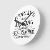 世界で最も素晴らしいピアノ先生 ラウンド壁時計 (傾斜)