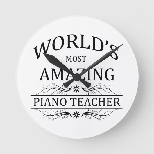 世界で最も素晴らしいピアノ先生 ラウンド壁時計 (正面)