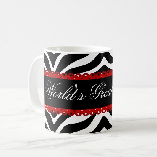 世界で最も素晴らしいミイラのシマウマのプリント及びレースのマグ コーヒーマグカップ (正面左)
