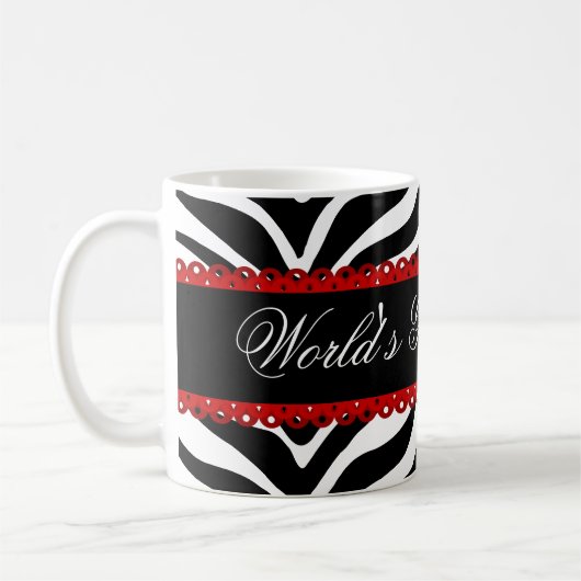 世界で最も素晴らしいミイラのシマウマのプリント及びレースのマグ コーヒーマグカップ (左)