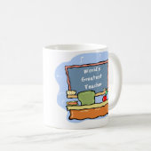 世界で最も素晴らしい先生のマグ コーヒーマグカップ (正面右)