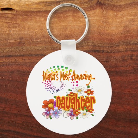 世界で最も素晴らしい娘の熱帯花 キーホルダー (正面)