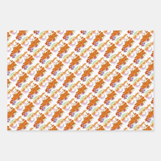 世界で最も素晴らしい娘の熱帯花 ラッピングペーパーシート (正面)