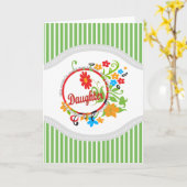 世界で最も素晴らしい娘の花束 カード (黄色い花)