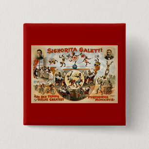 世界で最も素晴らしい実行猿1892年 缶バッジ