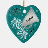 世界で最も素晴らしい応援のコーチのオーナメント、あなたの文字 セラミックオーナメント (右)