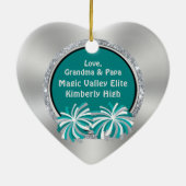 世界で最も素晴らしい応援のコーチのオーナメント、あなたの文字 セラミックオーナメント (裏面)