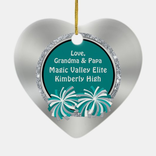 世界で最も素晴らしい応援のコーチのオーナメント、あなたの文字 セラミックオーナメント (裏面)