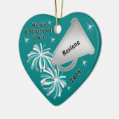 世界で最も素晴らしい応援のコーチのオーナメント、あなたの文字 セラミックオーナメント (左)