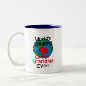 世界で最も素晴らしい曾祖母のハート ツートーンマグカップ (左)