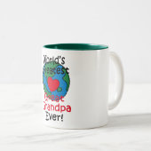 世界で最も素晴らしい曾祖父のハート ツートーンマグカップ (正面右)