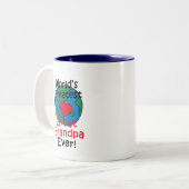 世界で最も素晴らしい曾祖父のハート ツートーンマグカップ (正面左)