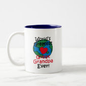 世界で最も素晴らしい曾祖父のハート ツートーンマグカップ (左)
