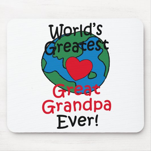 世界で最も素晴らしい曾祖父のハート マウスパッド (正面)