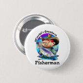 世界で最も素晴らしい漁師のギア 缶バッジ (正面&裏面)