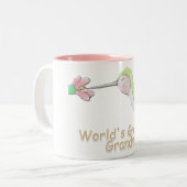 世界で最も素晴らしい祖母のハチドリのマグ ツートーンマグカップ (正面左)